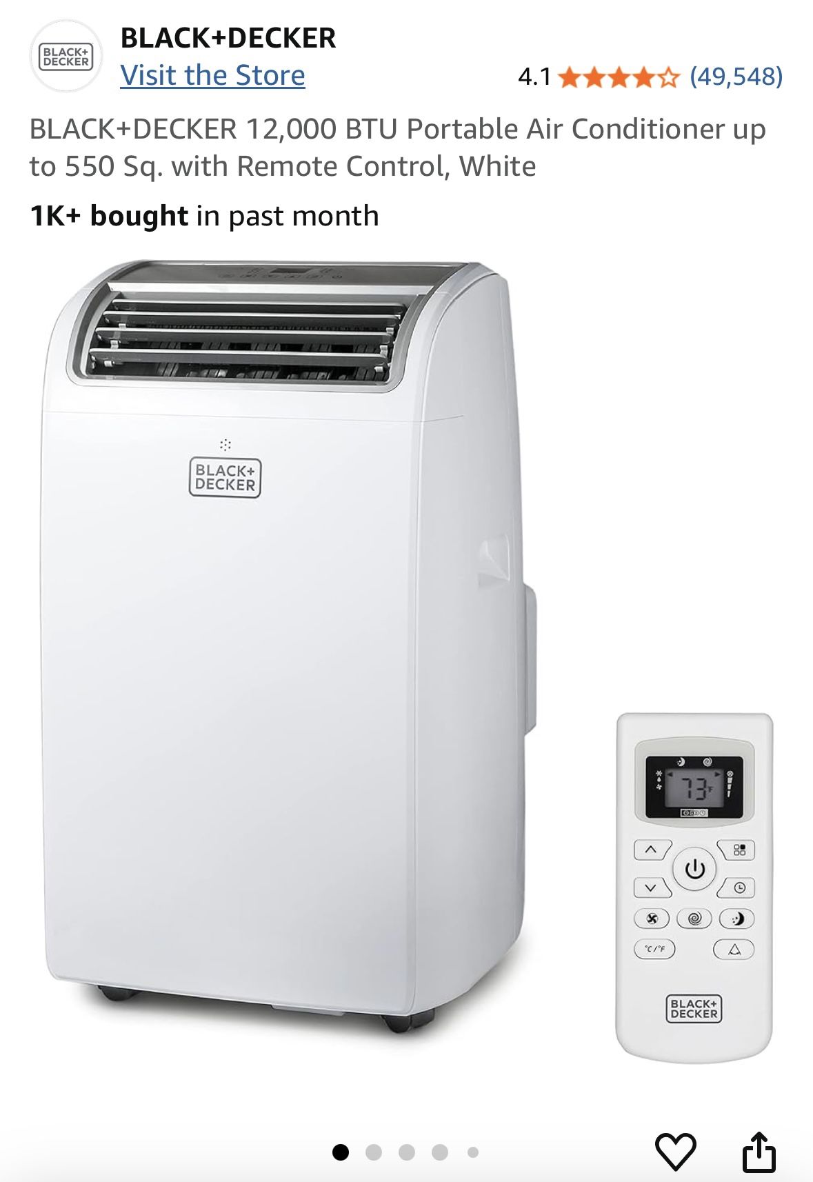 Black & Decker Portable AC unit 12,000 BTU