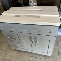 Bathroom vanity 36 inch gray 