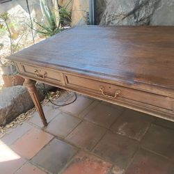 French Partners desk. 30x60 Drawers on both sides. Walnut. by Restoration Hardware