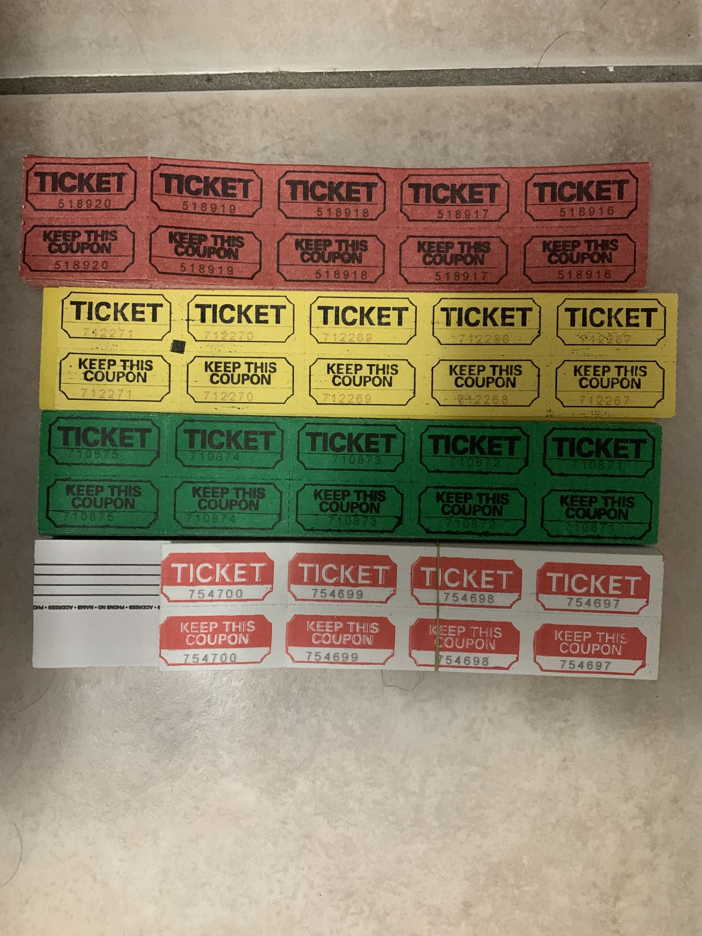 Bunch of Tickets for Sales