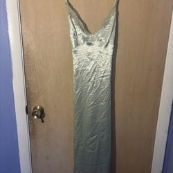 Urban Outfitters Pale Mint Satin Slip Dress