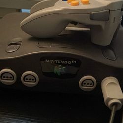 N64 Console With Grey Original N 64 Controller 