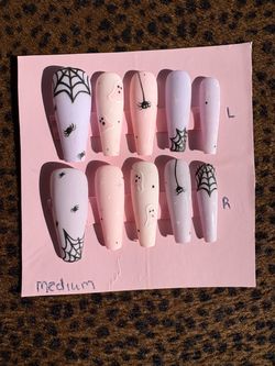 Halloween Press-On Nails Medium Coffin Set
