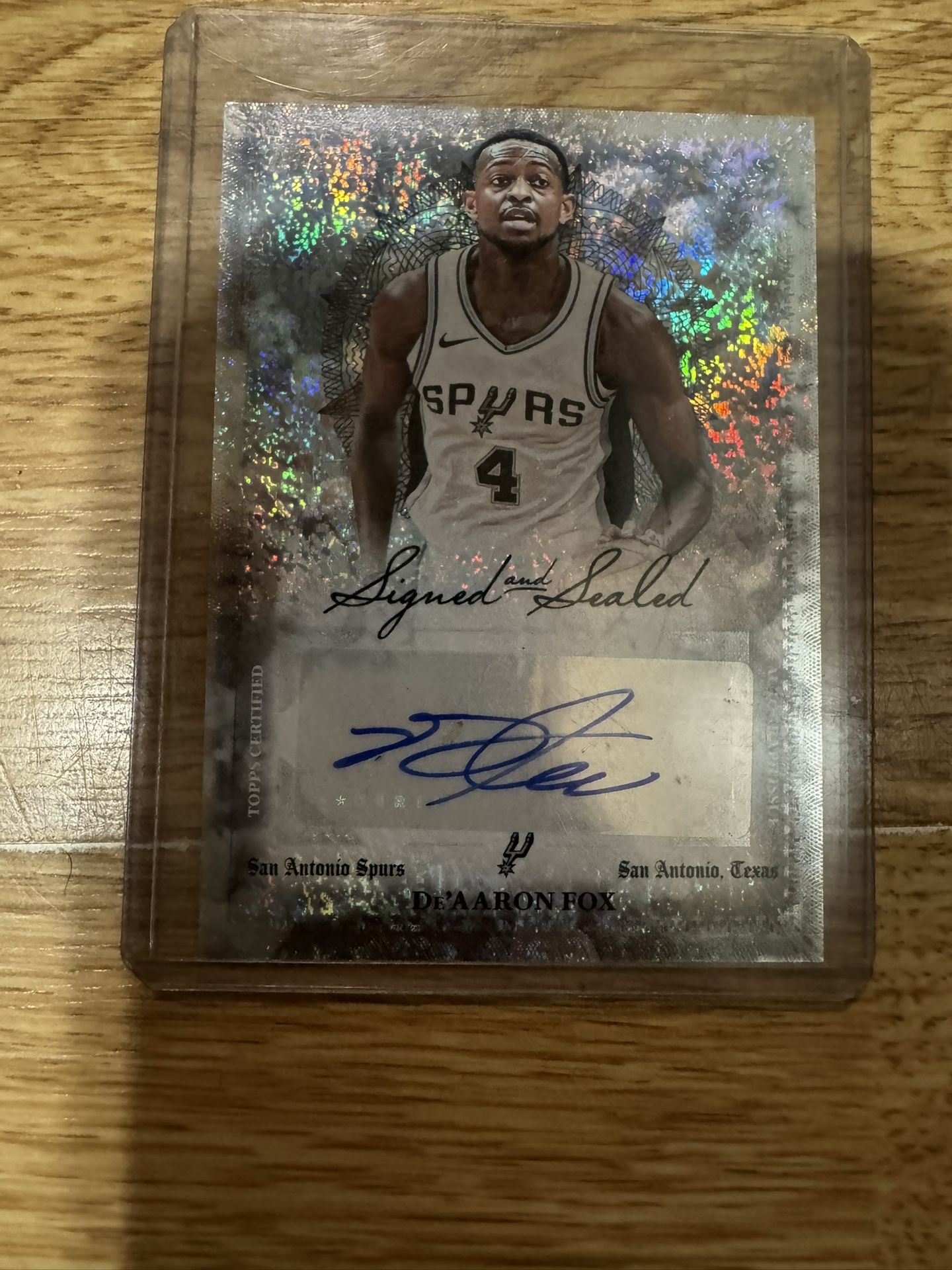 De'Aaron Fox San Antonio Spurs Signed Sealed Auto Topps 2025/2026 NBA basketball card
