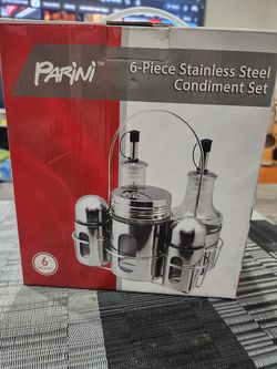 Parini 6-Piece Stainless Steel Condiment Set (NIB)
