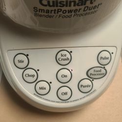 Cuisinart 500 Watt Smart Power Duet Blender/Food Processor Model BFP-703 White Clean Lightly Used 