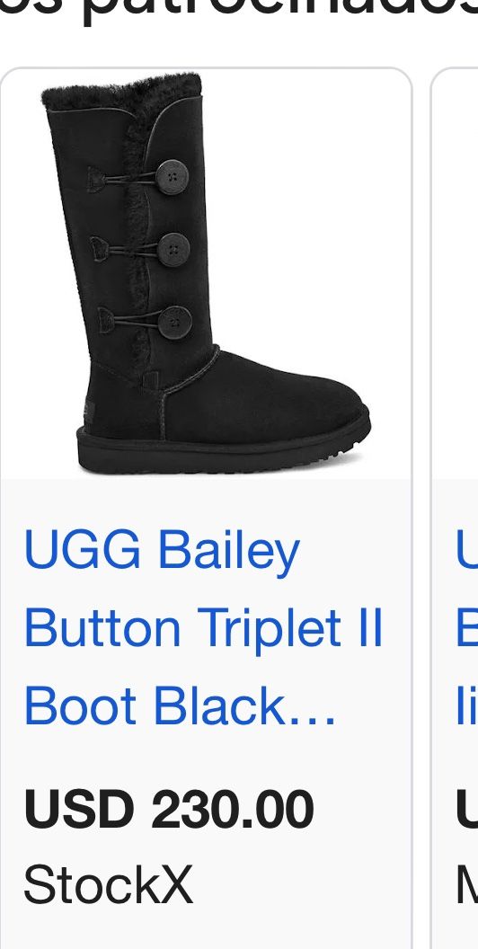 UGG Bailey Button Triplet II Boot Black (Women's) size 9