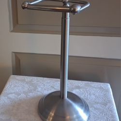  Vintage Free-Standing adjustable Toilet-Paper Holder Brushed Nickel 