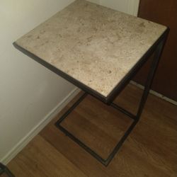 Set Of 2 Marble Accent End Tables Living Room 