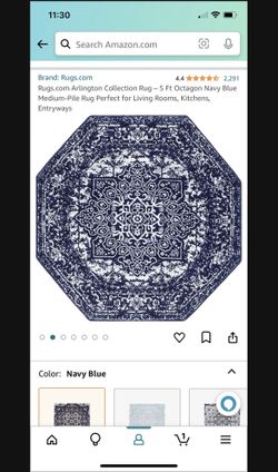 5ft Octagon Navy Blue Rug