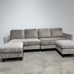 Gorgeous double Chaise Microsuede Sectional Sofa - Delivery Available!