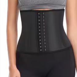WAIST TRAINER BLACK - Short Torso Hourglass Body Shaper Undergarment Large, 2XL, 3XL