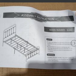 New  Farmhouse Metal Platform Bed Frame with Headboard and Footboard