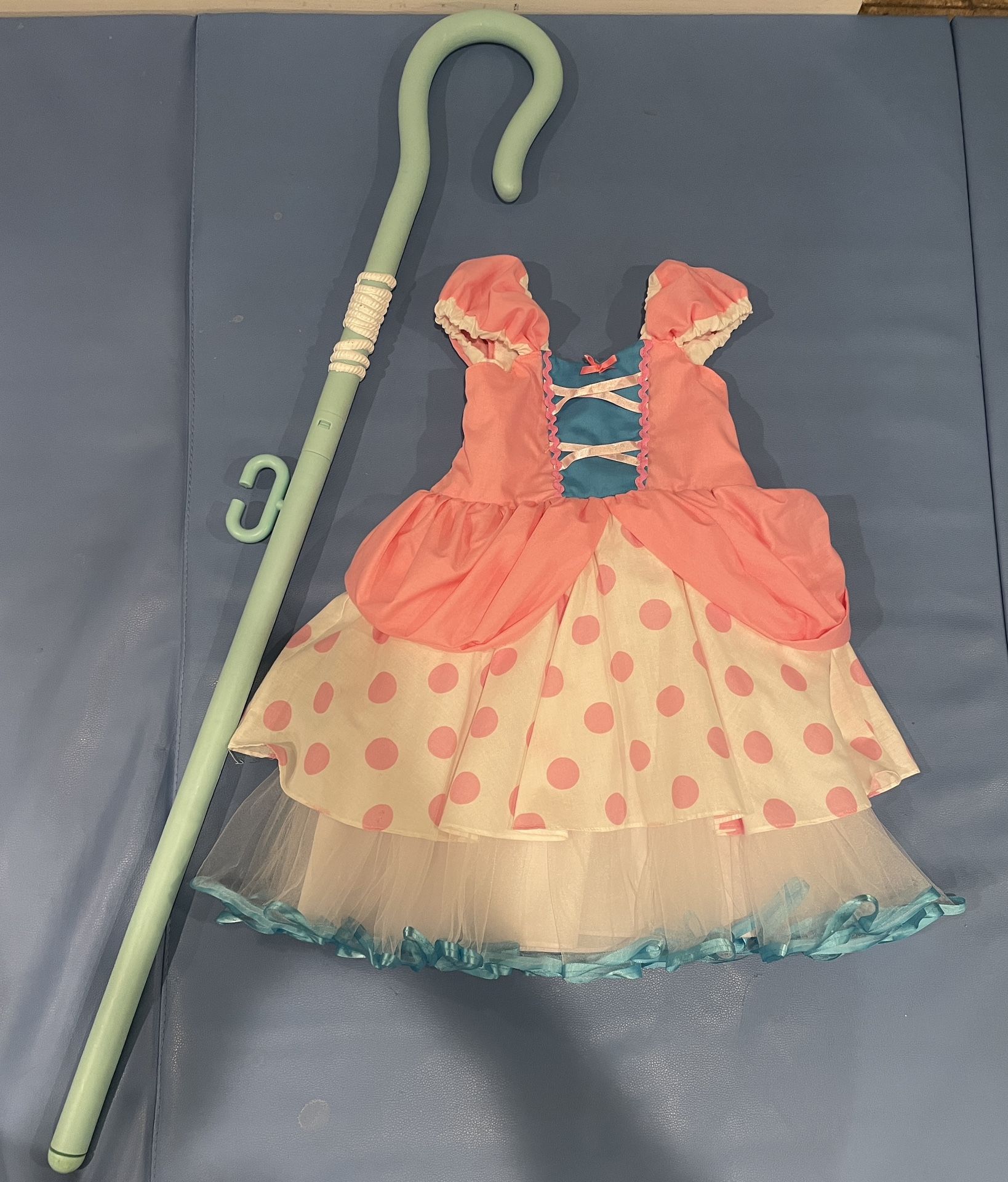 Lover Dovers Toddler Girls Bo Beep Dress Costume & Staff Sz 4T/5T