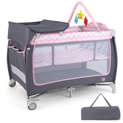 Babyjoy 3 in 1 Baby Playard Portable Infant Nursery Center