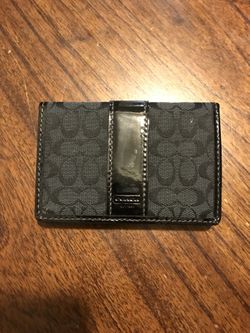 Black Signature Stripe Coach Wallet