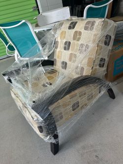 Accent Chair Brown and beige