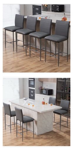Set of two pu leather island/counter barstool chairs