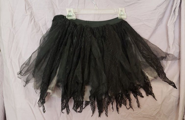 Womens Black Lace Layered Tutu Skirt