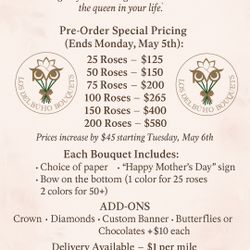 125$ BOUQUETS