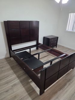 Full size bed frame and chest