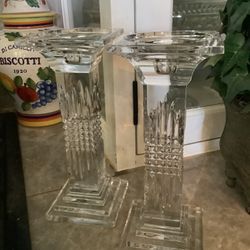 Pair Crystal Candle Holders