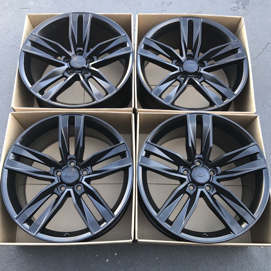 New 20" oem staggered Chevy Camaro SS RS factory wheels 20 inch matte semi gloss black rims