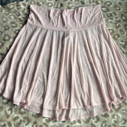 pink transparent long skirt