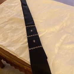 Wedding - Mid Century Modern Black Charmeuse Tie