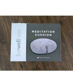New in Bag Meditation Cushion Livewellness Relax the Back Pollow Gray 18 15 6