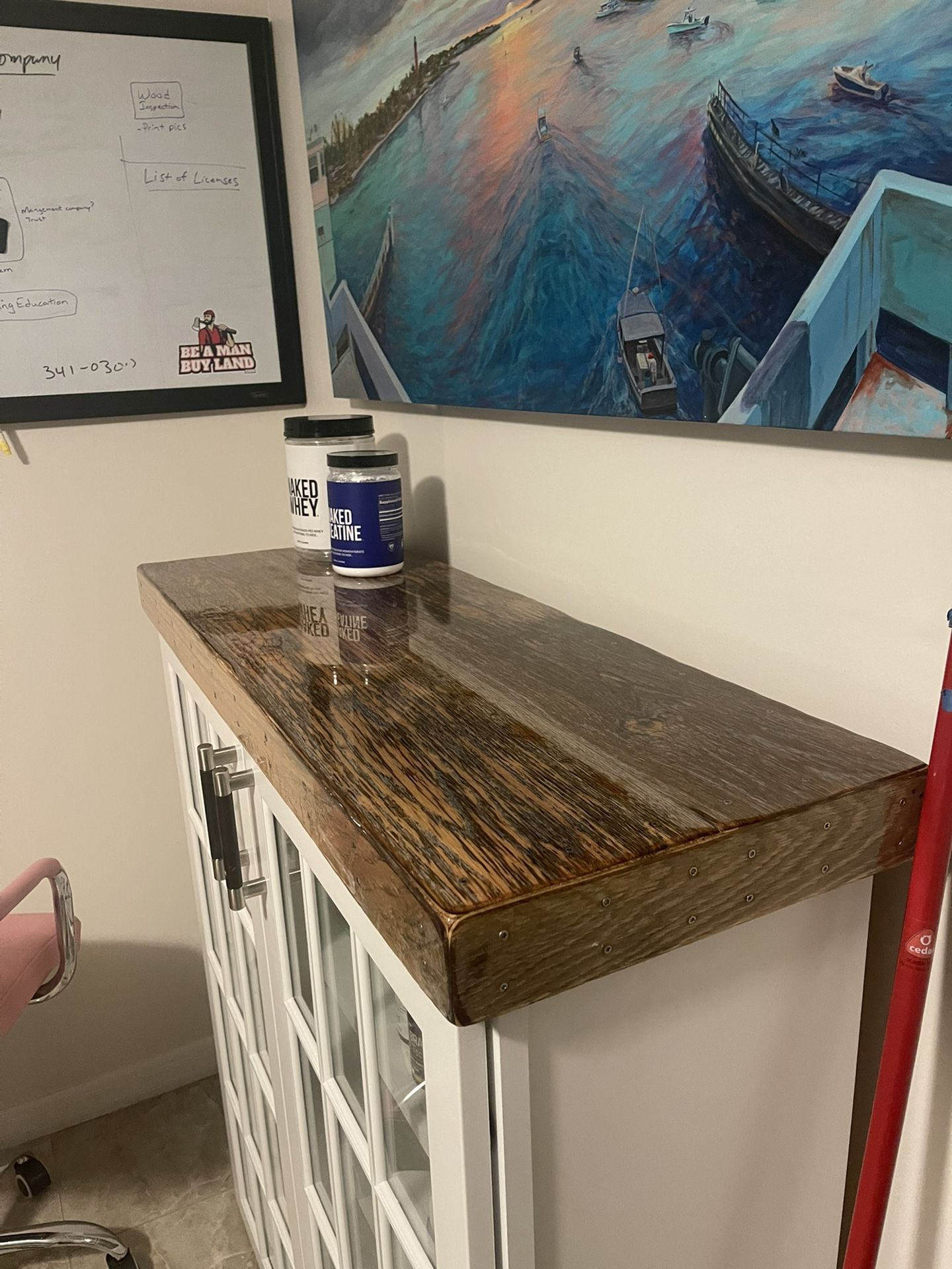 Custom Oak Top Craft Made Cabinet