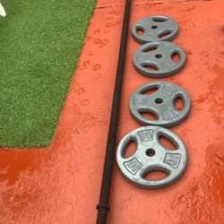 5ft Fitness Bar With 10.lbs X 4 