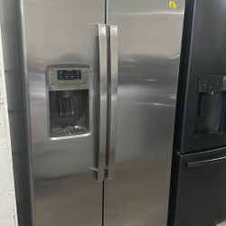 Ge Stainless Steel Side-By-Side Refrigerator