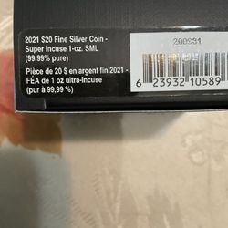 2021 1oz Canada “SUPER INCUSE” Pure SILVER proof coin 