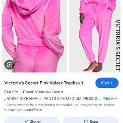 Victoria's Secret PINK Velvet Jogger Set LARGE $40