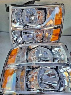 07-13 Chevy Silverado Headlights Faros Calaveras Micas Luces Lamps