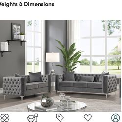 Love Seat & Couch Grey