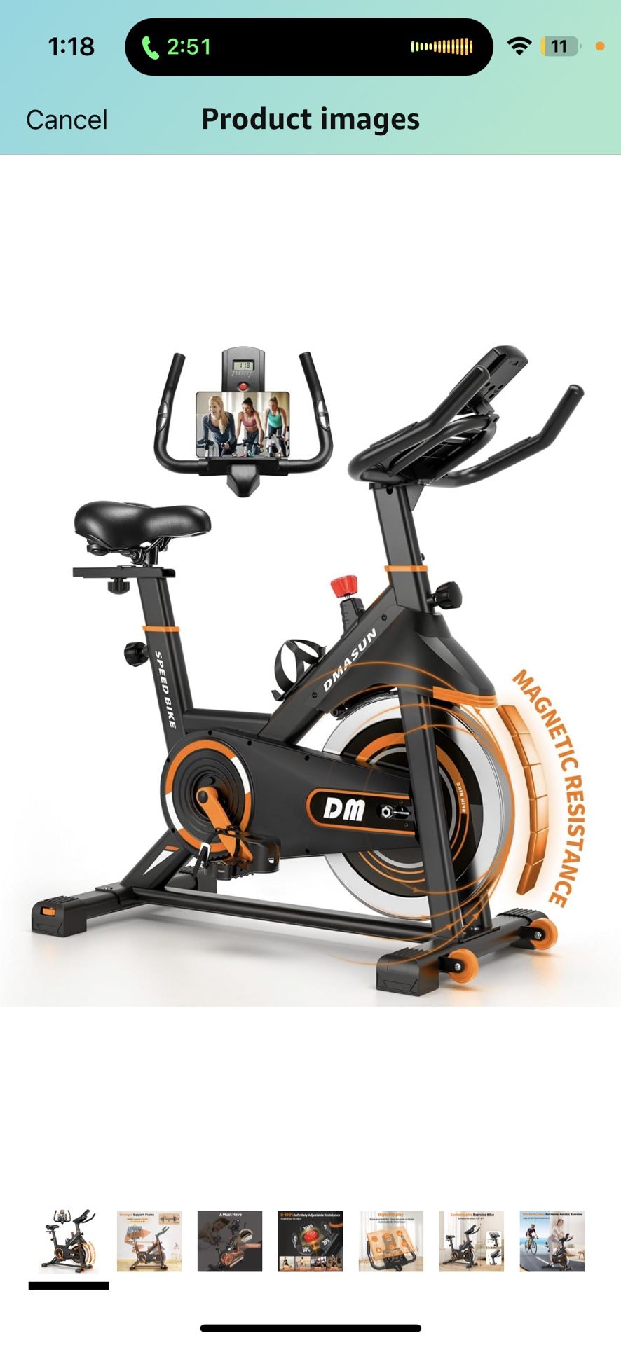 DMASUN Exercise Bike, Silent Magnetic Resistance Stationary Bike for Home with 330 LBS Capacity, Indoor Bike with Comfortable Seat Cushion, Digital Di
