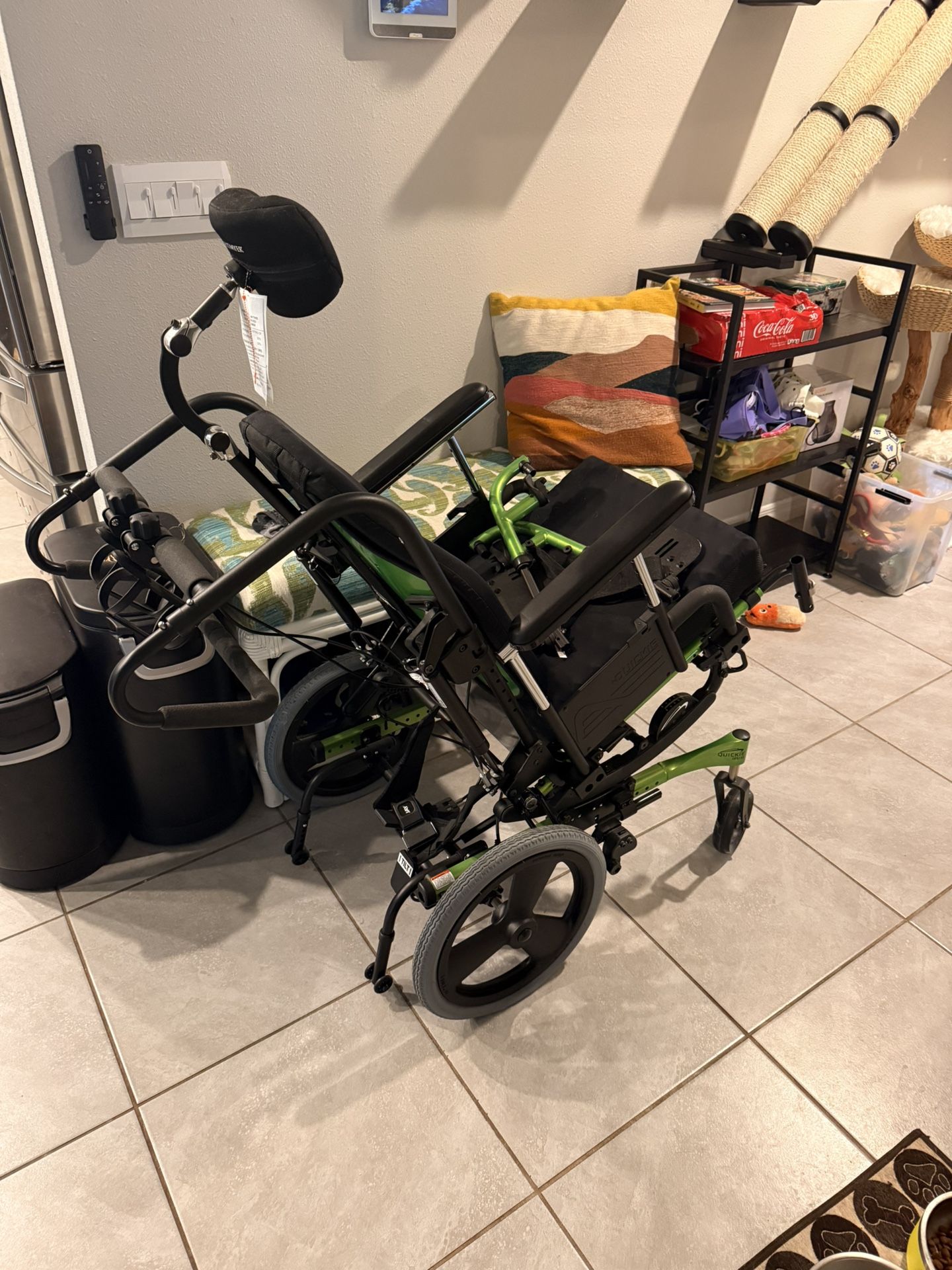 Custom Lime Green Tilt-in-Space Wheelchair – Gently Used – $100