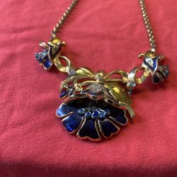 Art Nouveau Choker Enamel & Rhinestone