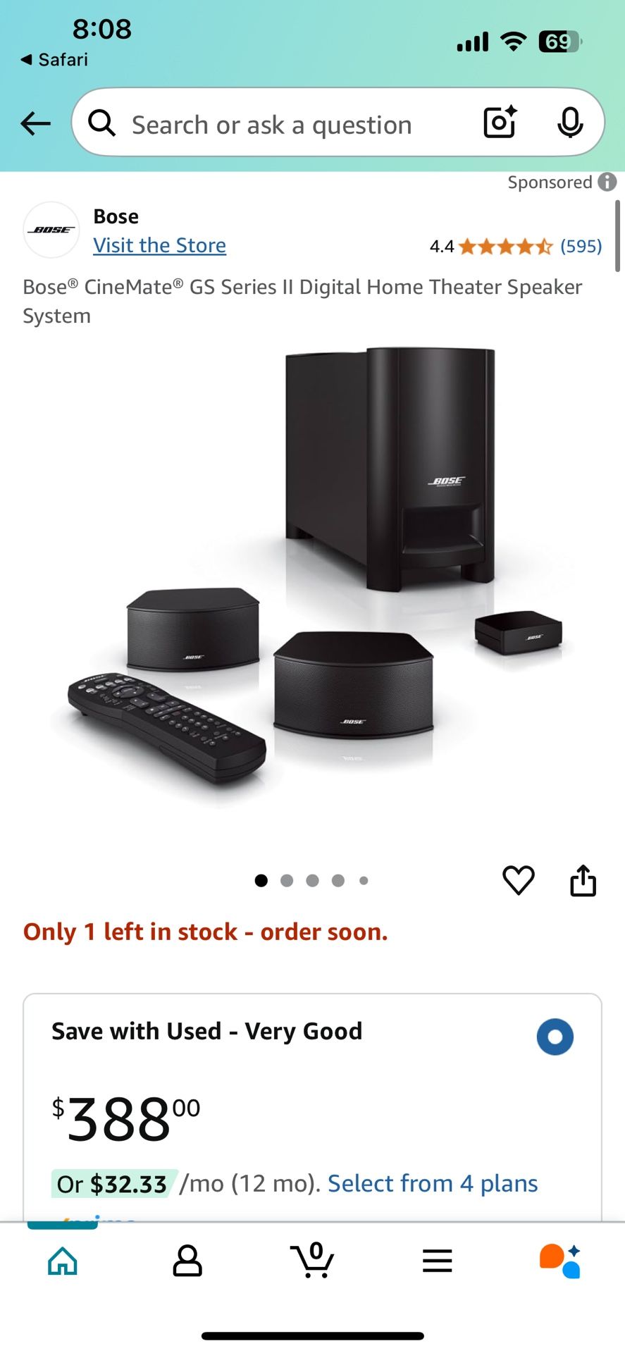 Bose CineMate GS Series II Digital Home Theater System