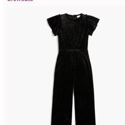 J. Crewcut Short Sleeves Velour Jumpsuit Girls Size 7