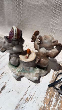 Option 2: Rare 1950s Russian Porcelain Two Bears Honey Inkwell