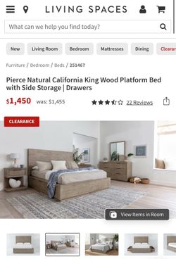 Living spaces cal king bed frame