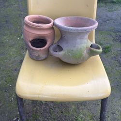 2 Small Cute Strawberry Pots 