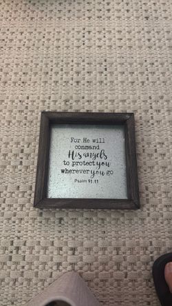 Psalm 91:11 Framed Wood Sign from hobby lobby
