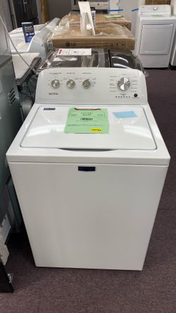 Product Description: Maytag High Efficiency Agitator Small (3.8-cu ft ) Top-Load Washer (White)