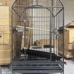 NEW  Black  XX-large Dome Top Parrot Bird Cage With Wheels 