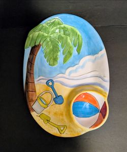 Cardinal Bathing Beauties Beach Ball Chip & Dip Plate Serving Tray 16 x 11 x2