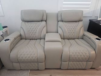 Luxury Power Reclining Theater Sofa - Like New - Paid $5,000